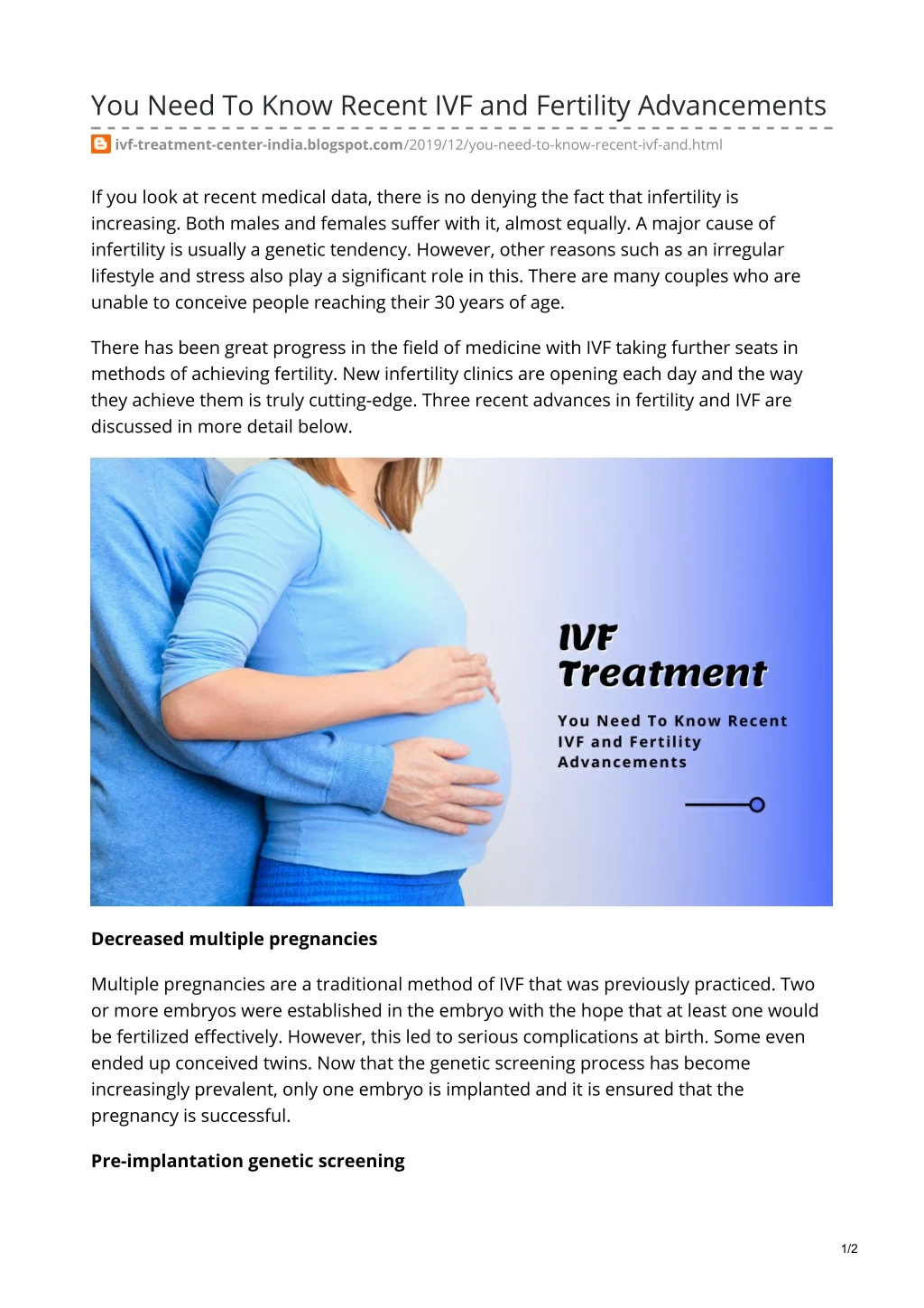 you need to know recent ivf and fertility