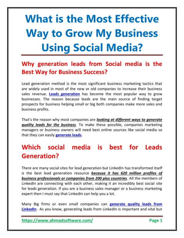 What is the most effective way to grow my business using social media?