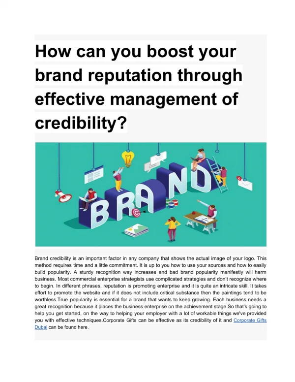 How can you boost your brand reputation through effective management of credibility?