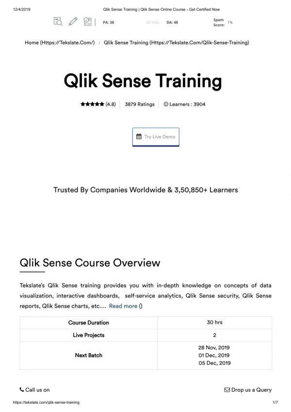 Career Surges in Hours with QlikSense Online Training