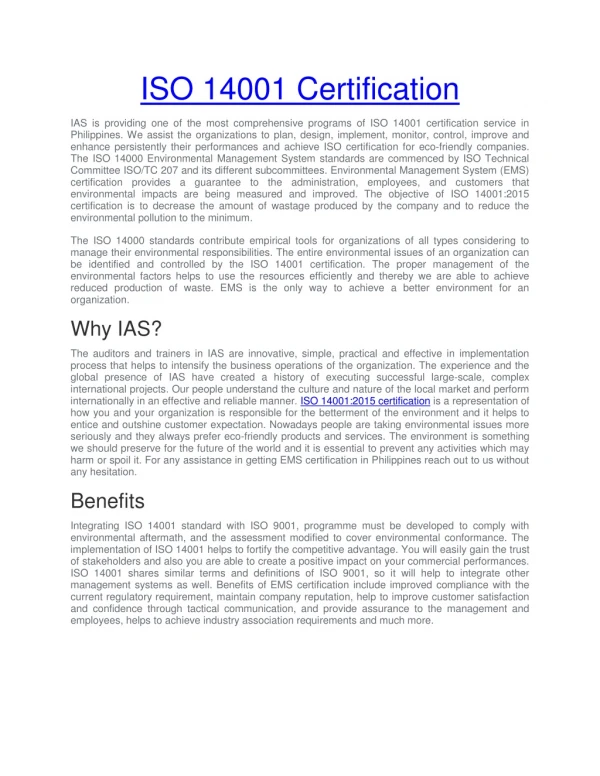 ISO 14001 Certification in Vietnam