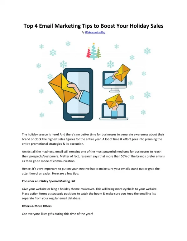 Top 4 Email Marketing Tips to Boost Your Holiday Sales