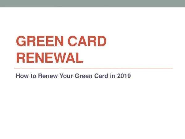 Green Card Renewal Processing Time
