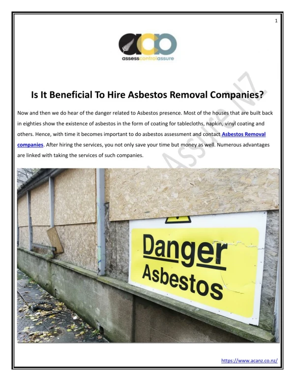 Is It Beneficial To Hire Asbestos Removal Companies?
