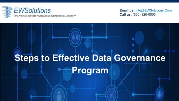 Some Steps to effective data governance program