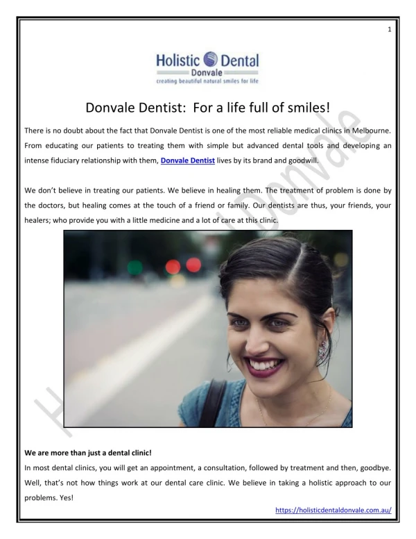 Donvale Dentist:  For a life full of smiles!