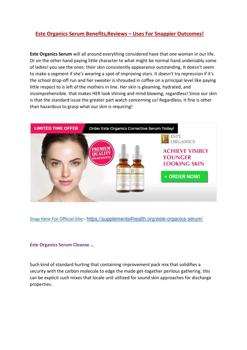 este organics serum benefits reviews uses