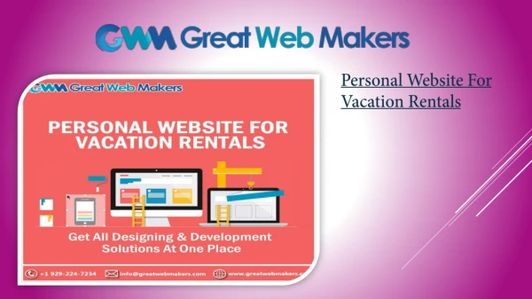 Personal Website For Vacation Rentals