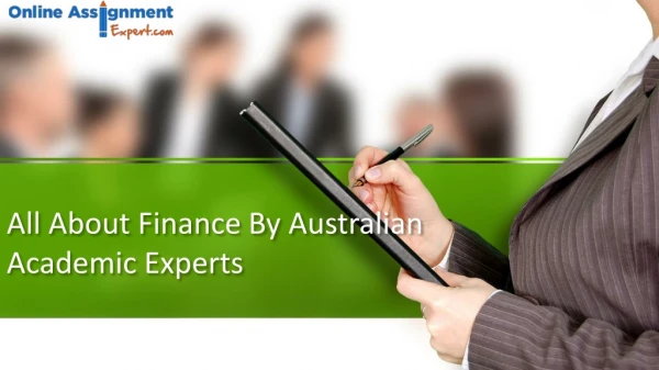 Finance Assignment Help in Australia @25% OFF by Professional Experts