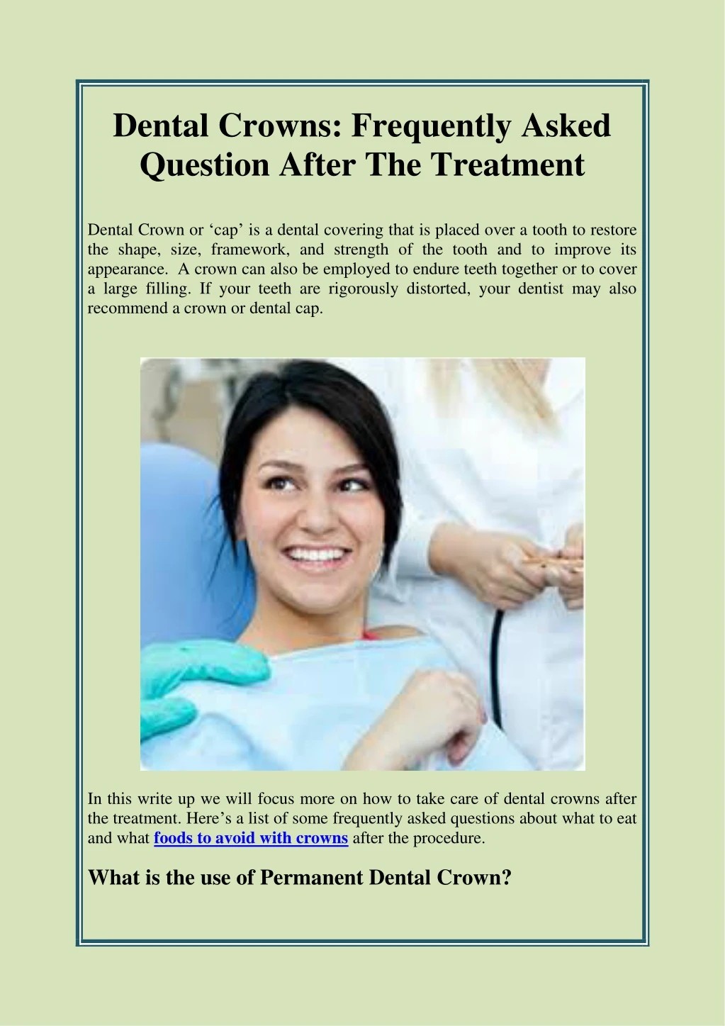 dental crowns frequently asked question after