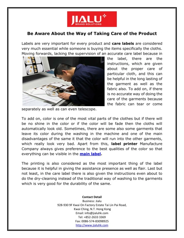 Be Aware About the Way of Taking Care of the Product
