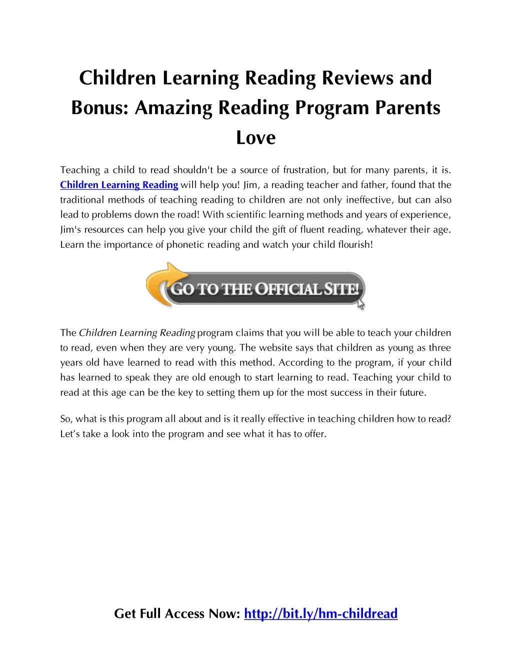 children learning reading reviews and bonus