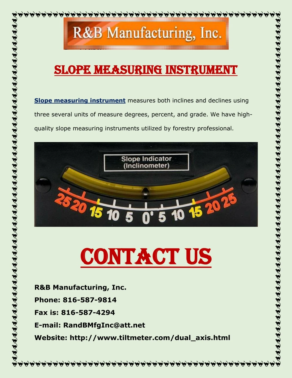 slope measuring instrument slope measuring
