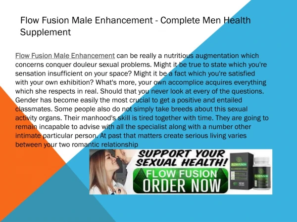 Flow Fusion Complete Men Health Supplement