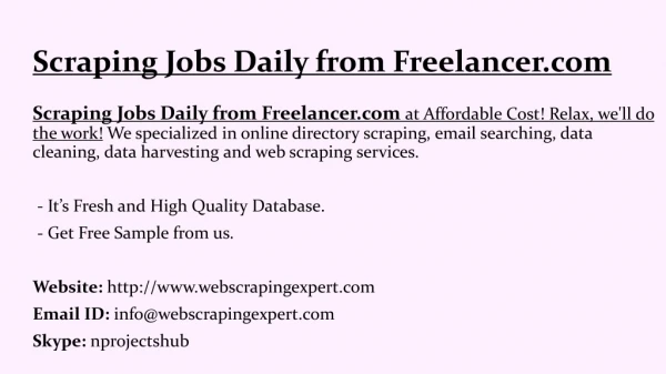 Scraping Jobs Daily from Freelancer.com