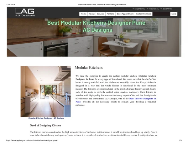 Best Modular Kitchen Designers Company in Pune | AG designs