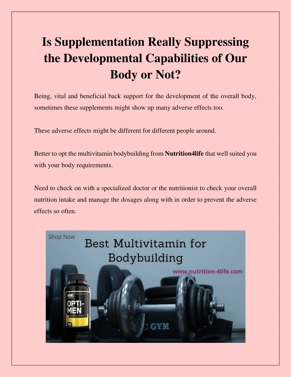 is supplementation really suppressing