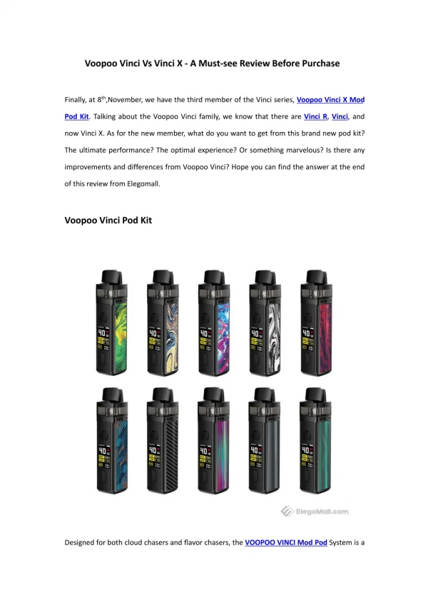 Voopoo Vinci Vs Vinci X - A Must-see Review Before Purchase