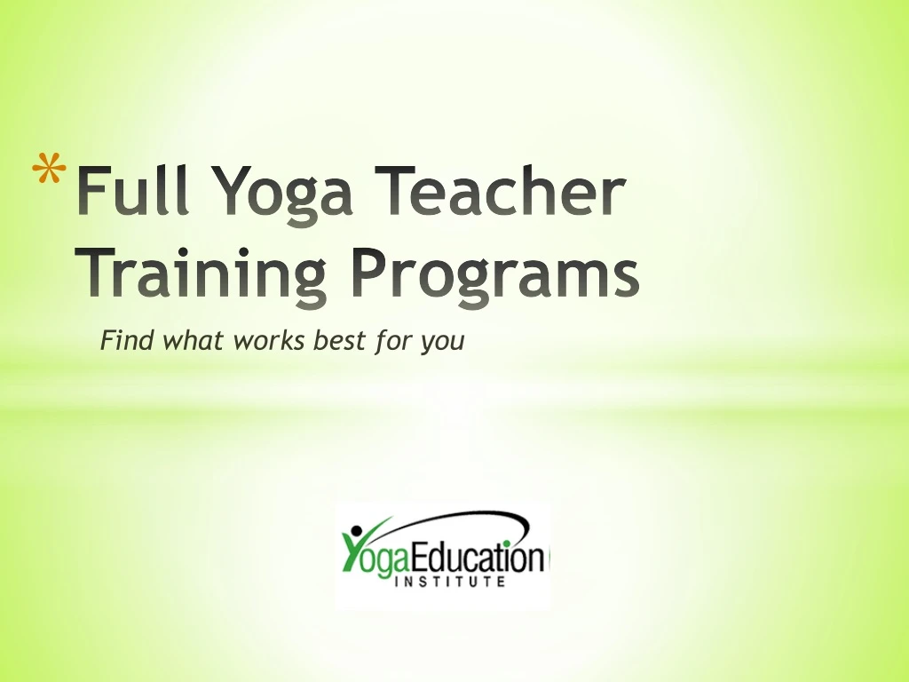 full yoga teacher training programs
