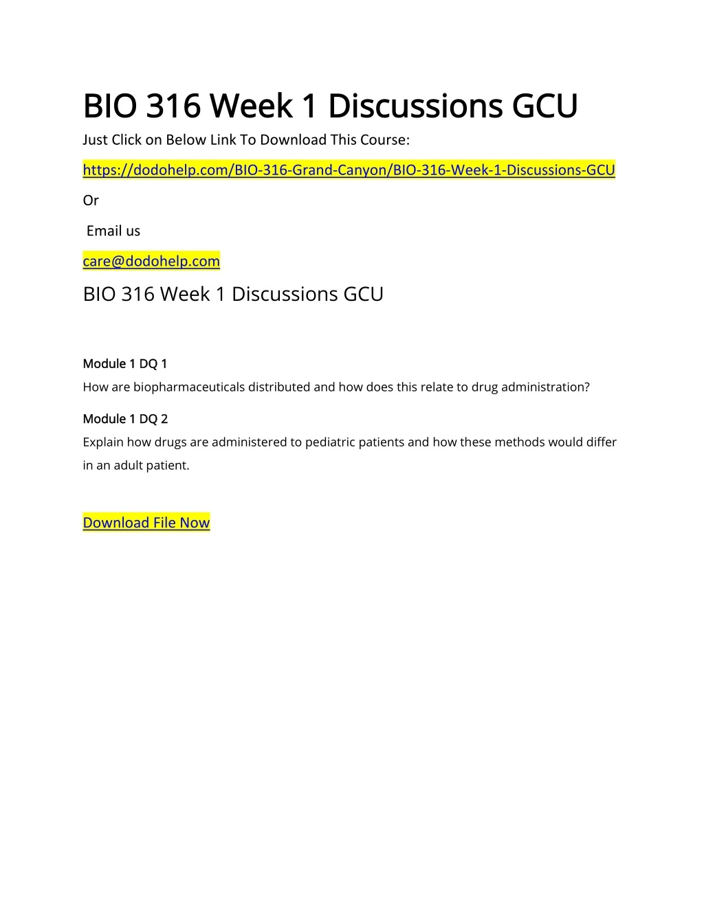 bio 316 week 1 discussions gcu bio 316 week