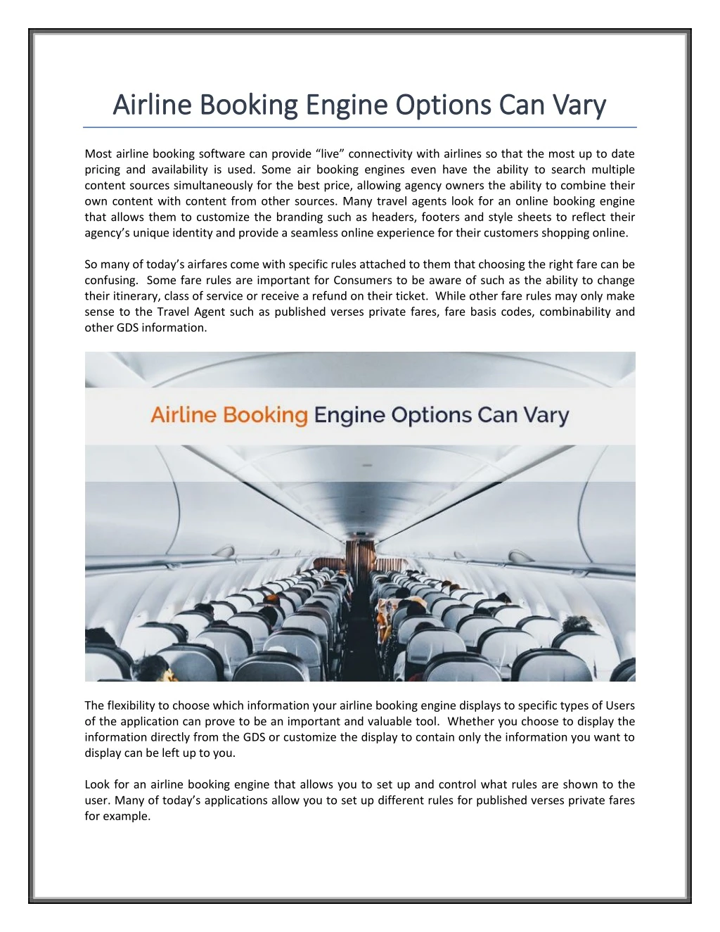 airline booking engine options can vary airline