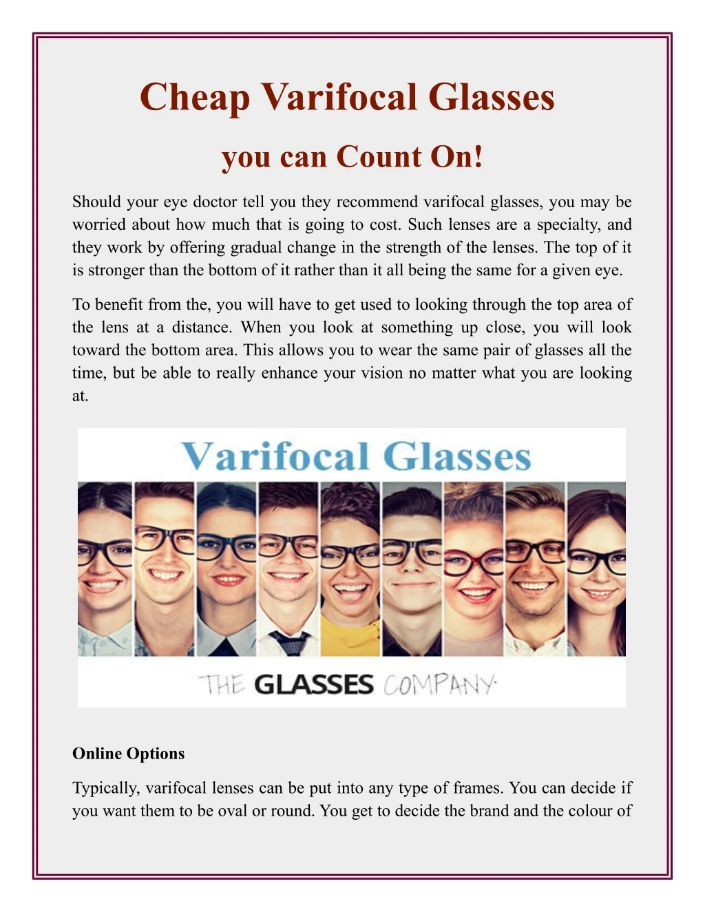 cheap varifocal glasses