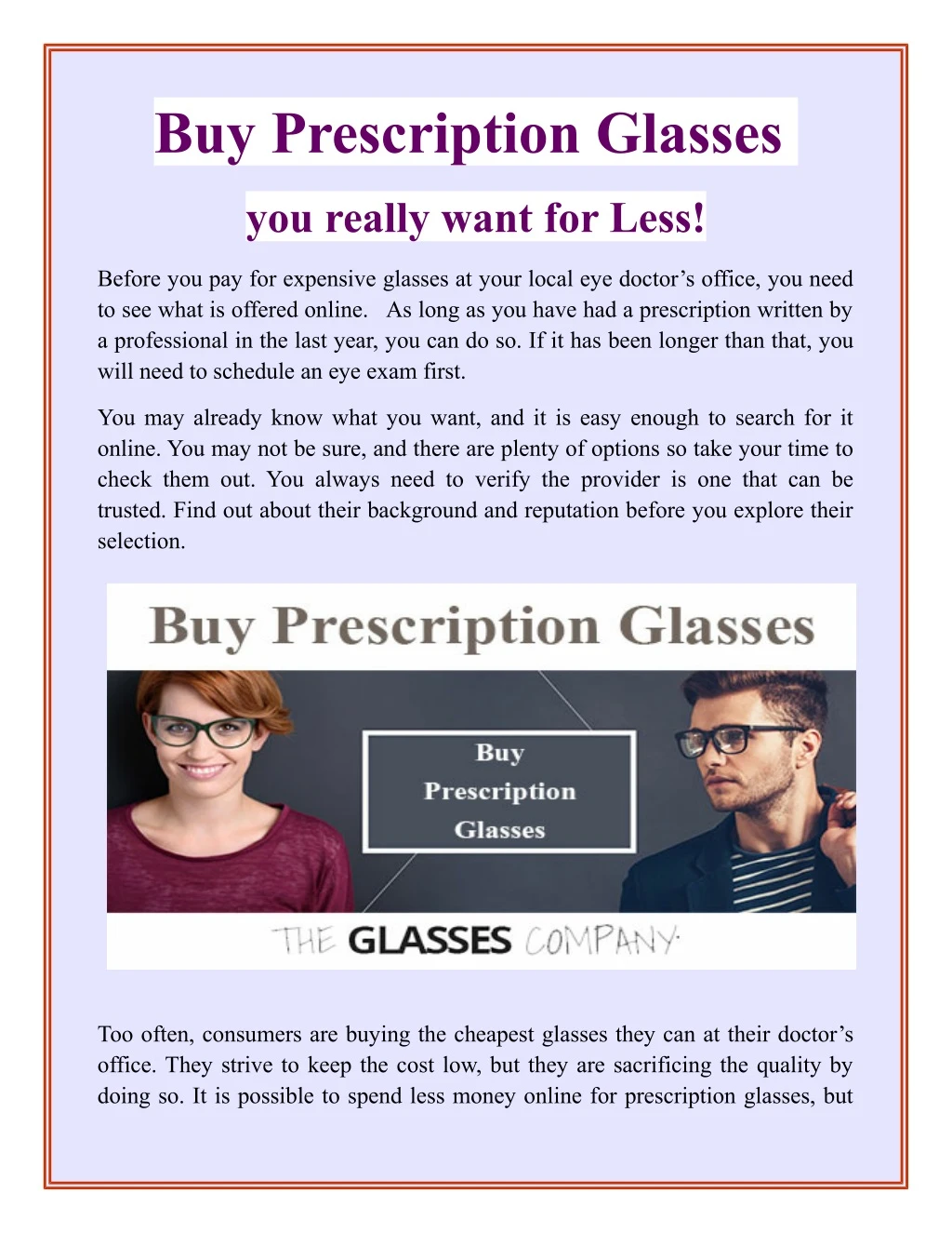 buy prescription glasses