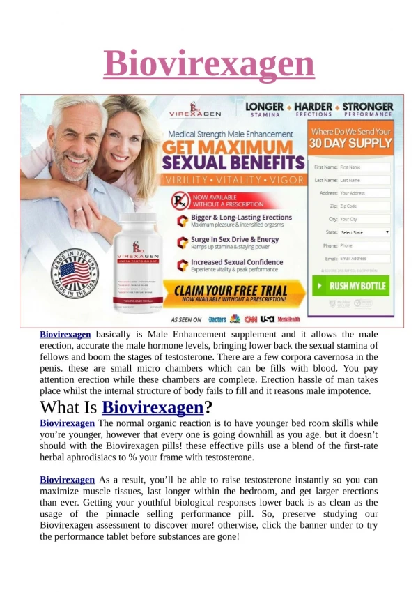 Biovirexagen Helpes You To Done Your Sexual Problems