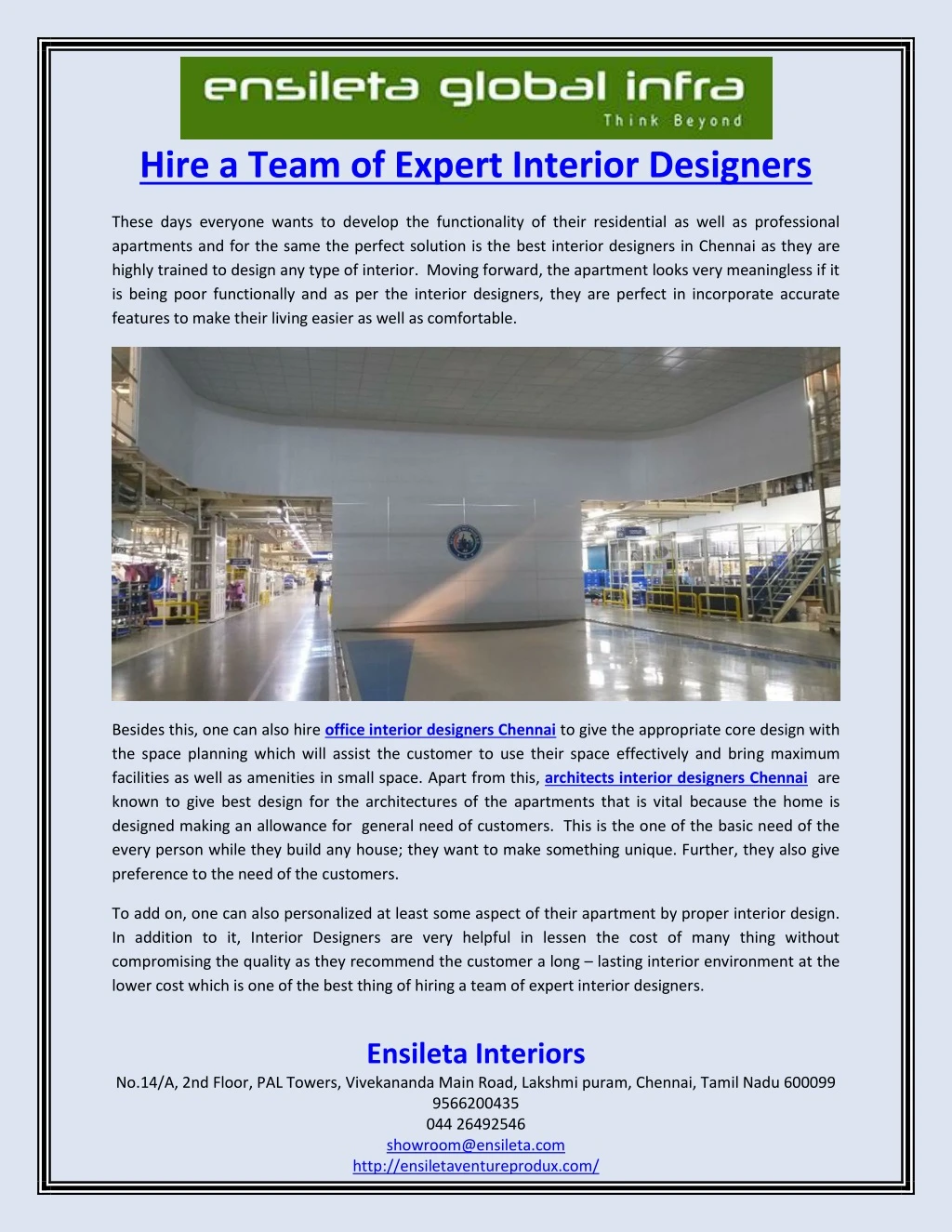 hire a team of expert interior designers