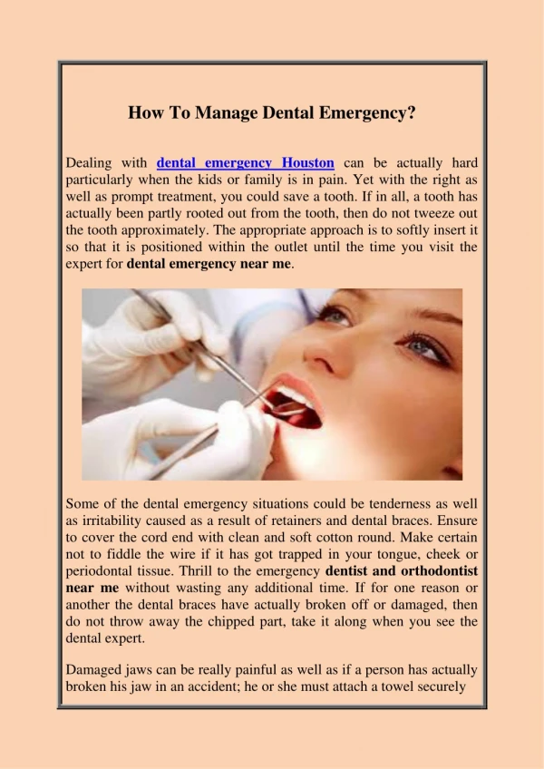How To Manage Dental Emergency?