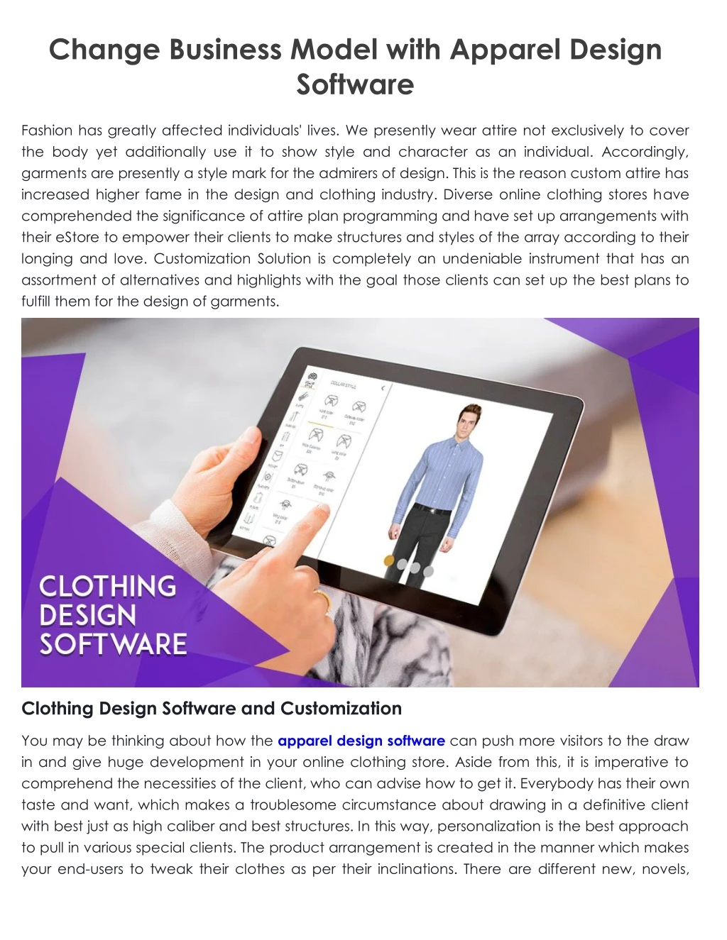 change business model with apparel design software
