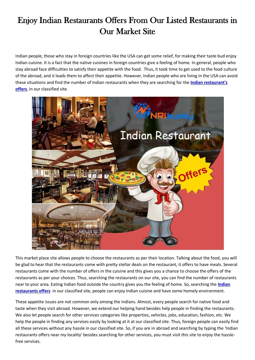 enjoy indian restaurants offers from our listed