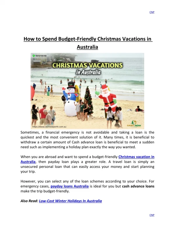 How to Spend Budget-Friendly Christmas Vacations in Australia