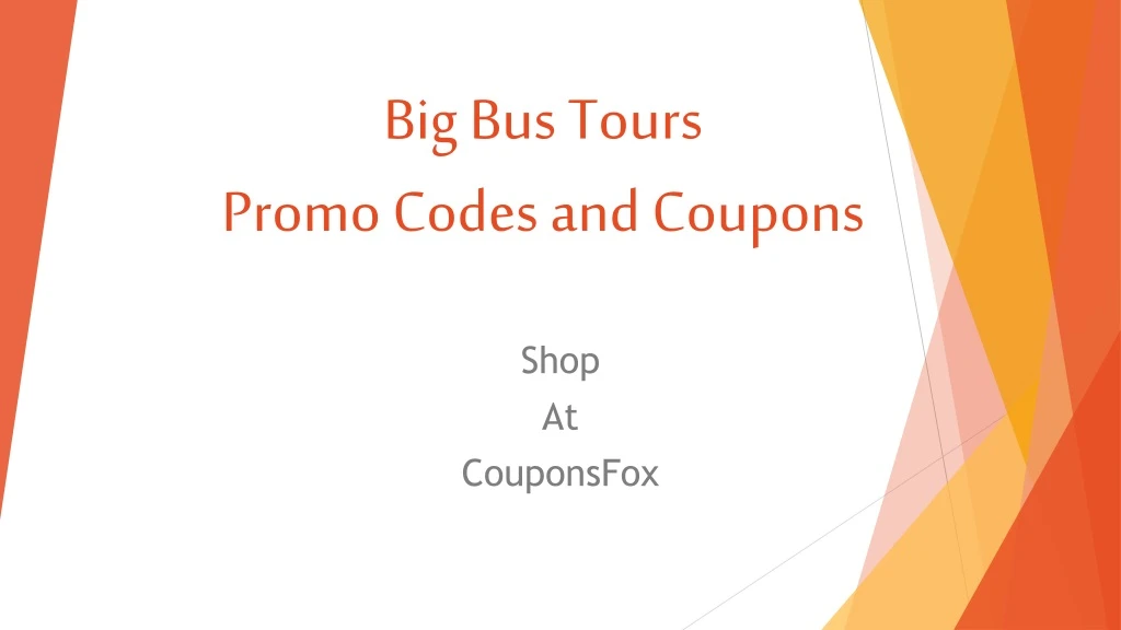 big bus tours promo codes and coupons
