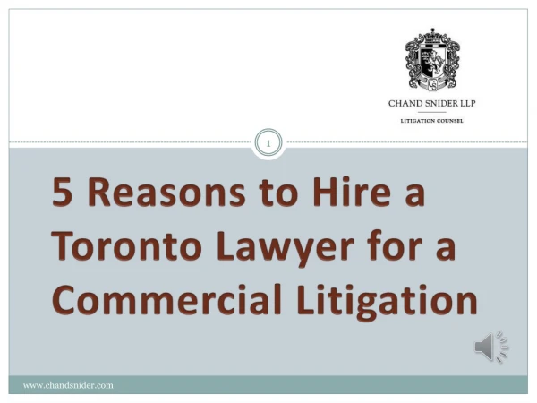 5 Reasons to Hire a Toronto Lawyer for a Commercial Litigation