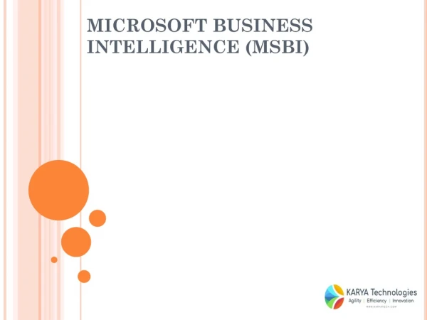 Microsoft business  intelligence (MSBI)