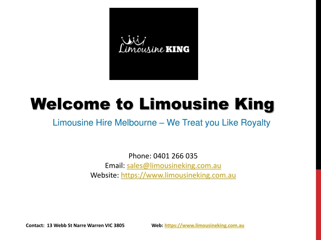 welcome to limousine king