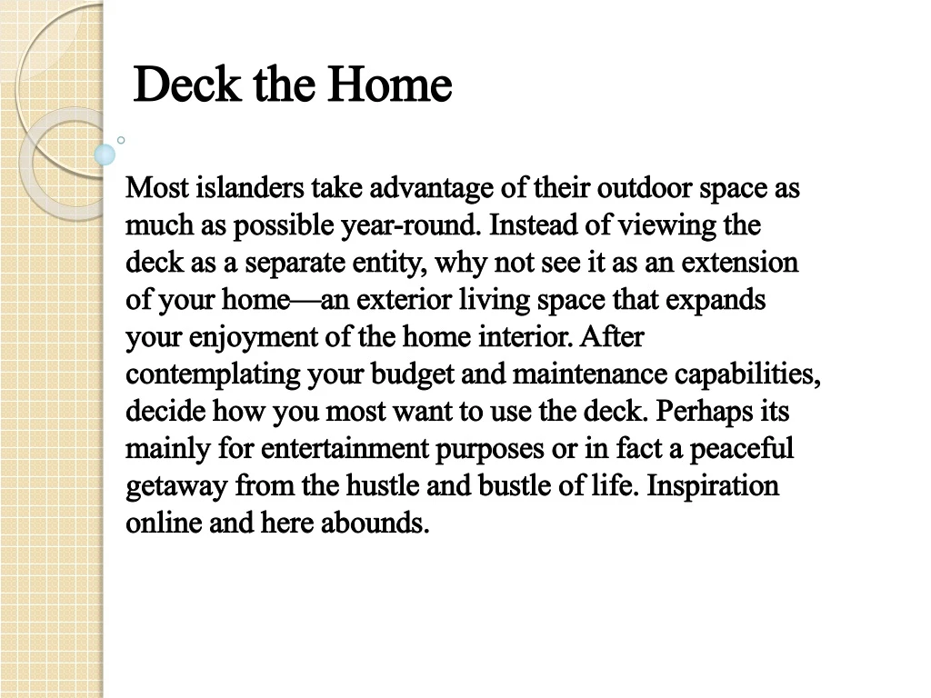 deck the home