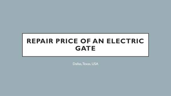 Electric Gates Installation Dallas TX