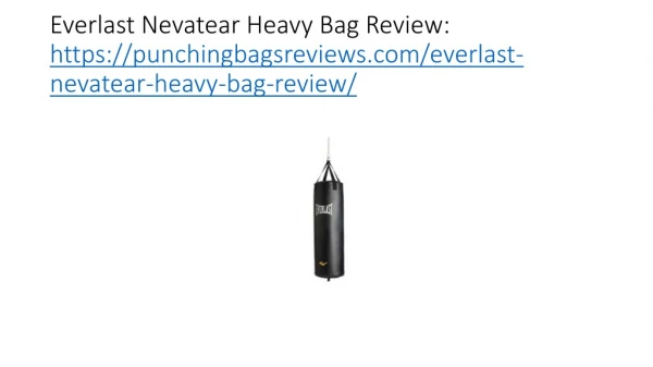 Everlast Nevatear Heavy Bag Review