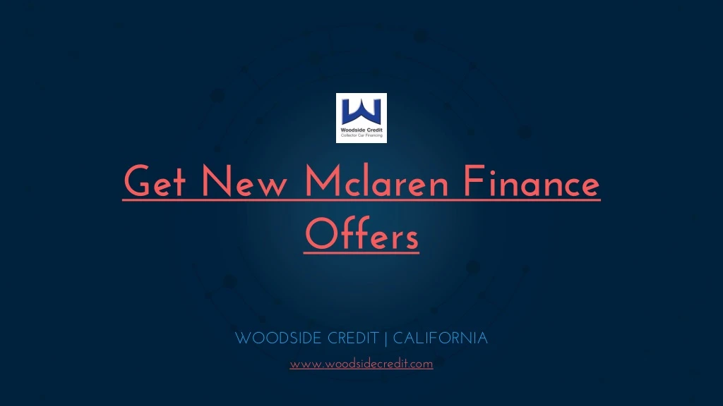 get new mclaren finance offers