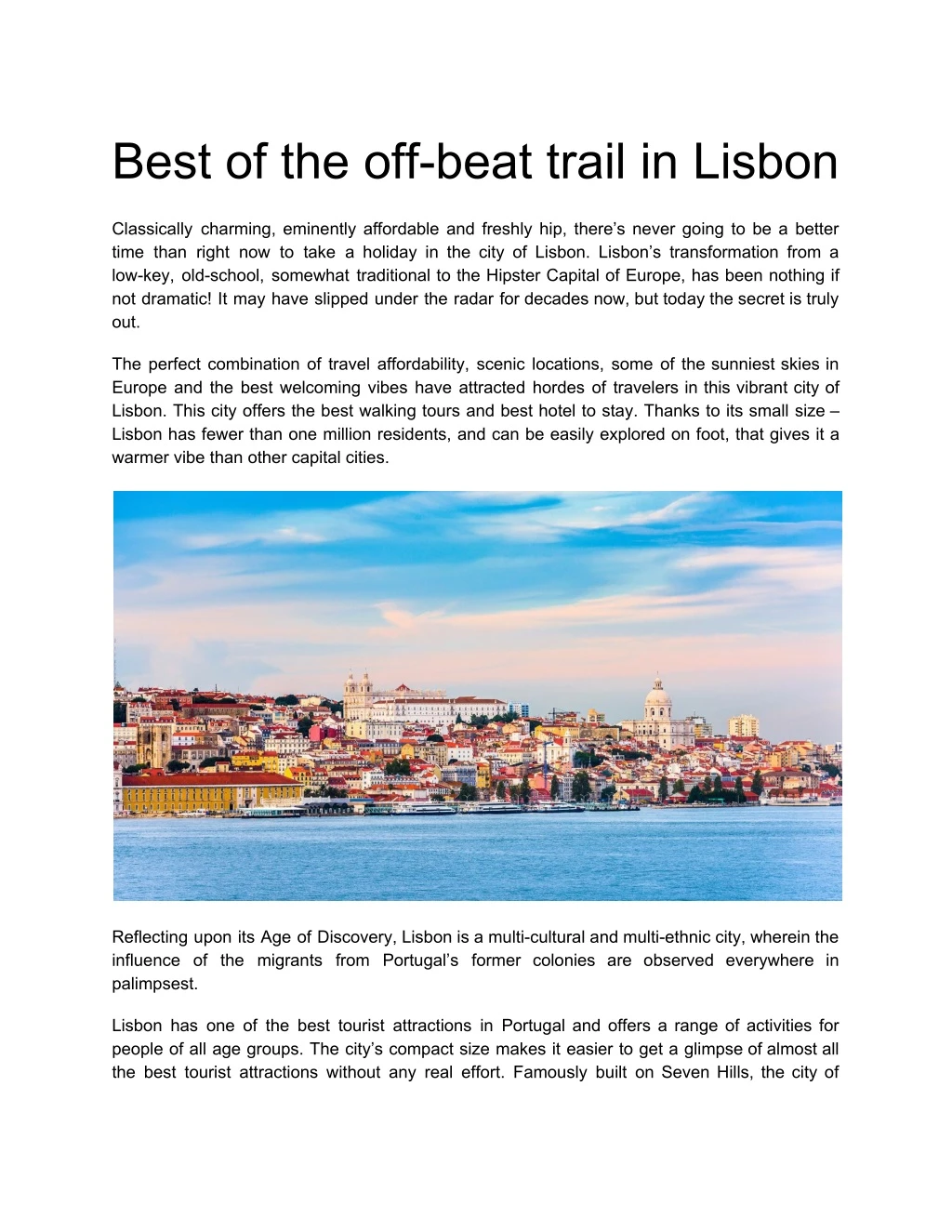 best of the off beat trail in lisbon
