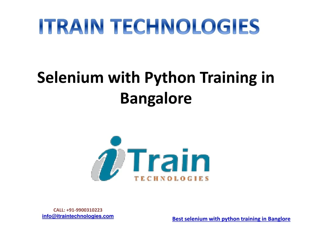 selenium with python training in bangalore