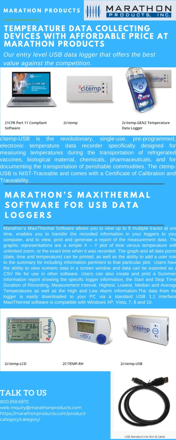 Temperature data collecting devices with affordable price at Marathon Products