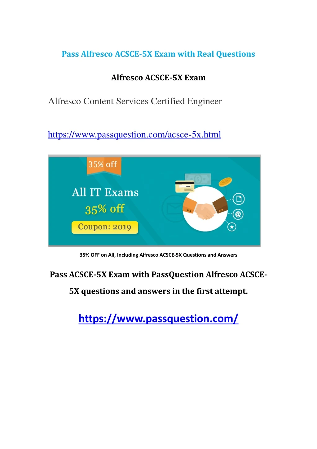 pass alfresco acsce 5x exam with real questions
