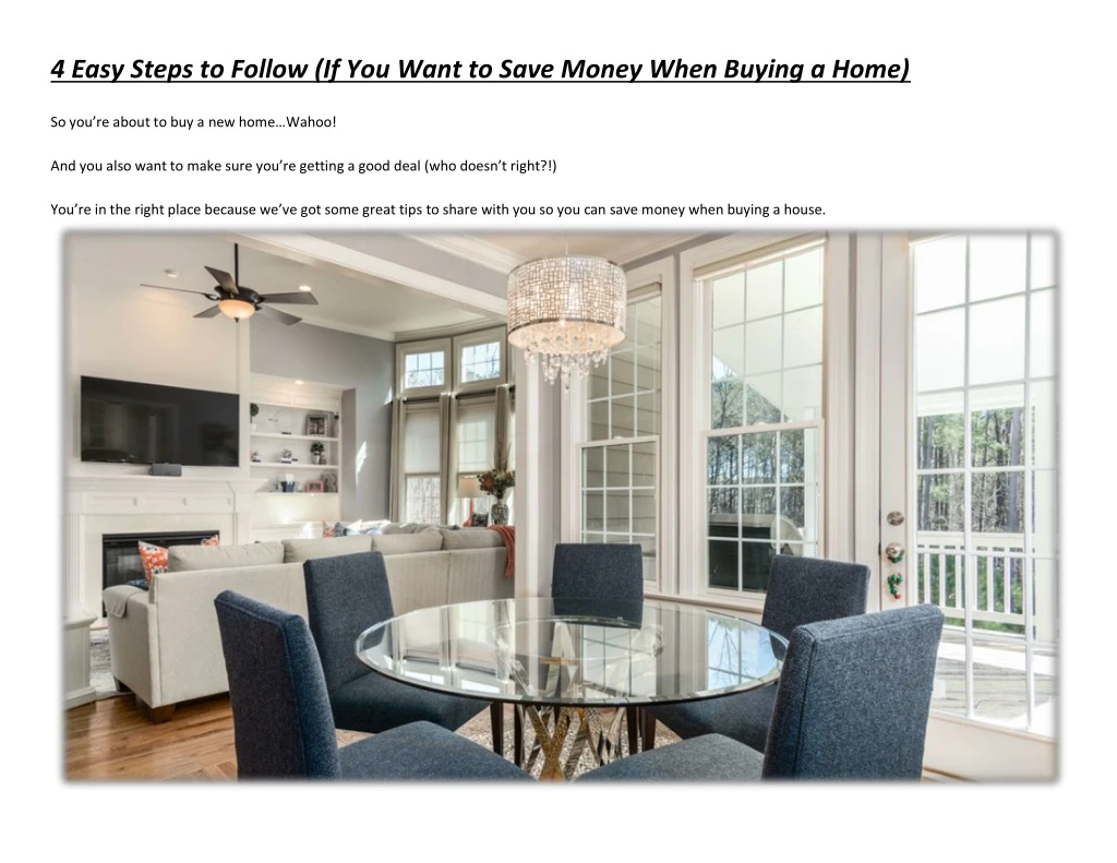 4 easy steps to follow if you want to save money