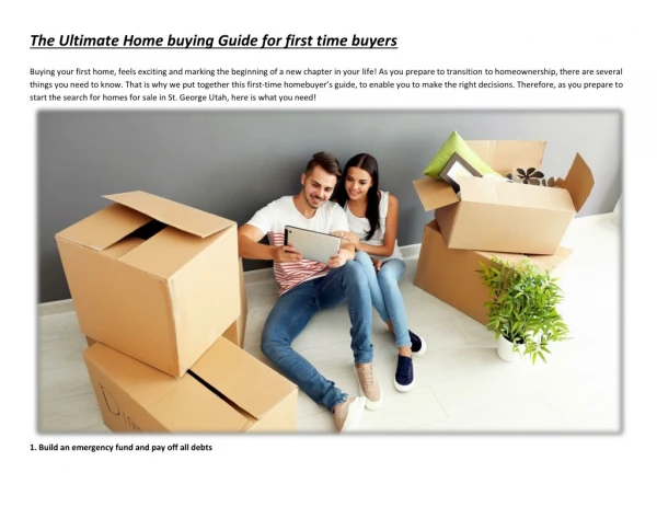 The Ultimate Home buying Guide for first time buyers