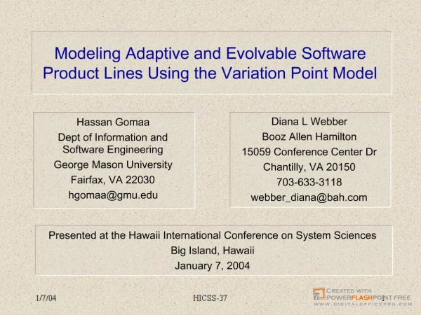 Modeling Adaptive and Evolvable Software Product Lines Using the Variation Point Model