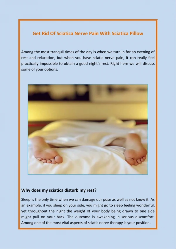 Get Rid Of Sciatica Nerve Pain With Sciatica Pillow