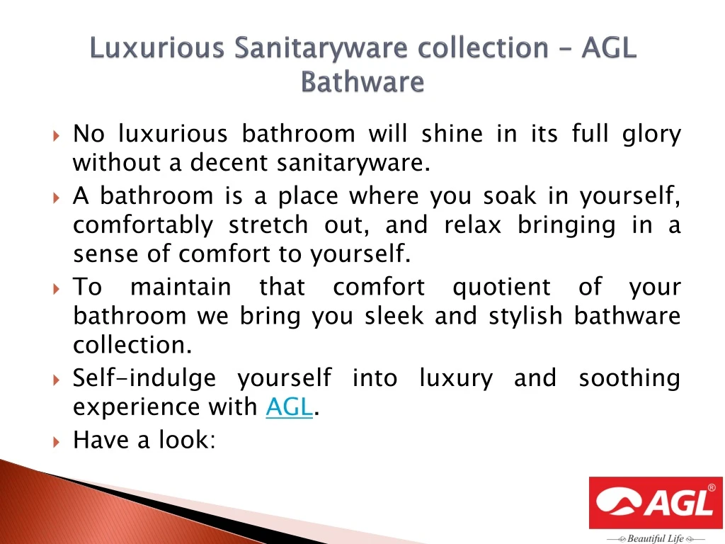 luxurious sanitaryware collection agl bathware